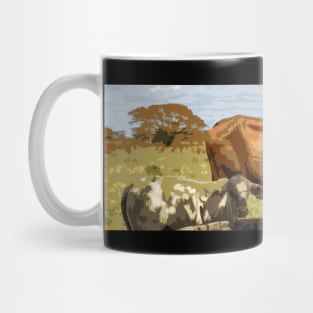 cow in the field Mug